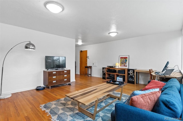 living room featuring light hardwood / wood-style floors