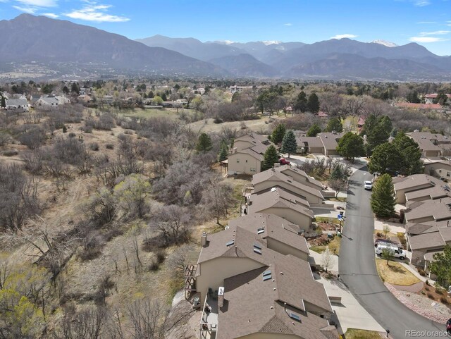 2866 Tenderfoot Hill St, Colorado Springs, CO 80906 - bird's eye view featuring a mountain view and a residential view