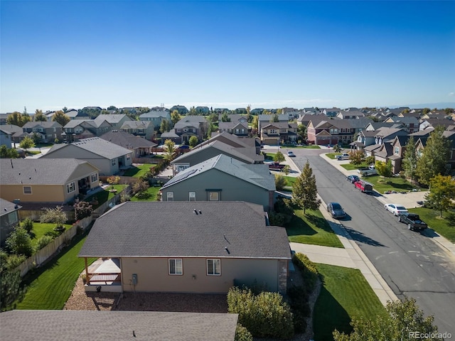 aerial view with a residential view