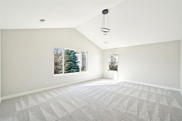 5352 Brookside Dr, Broomfield, CO 80020 - empty room with carpet flooring, baseboards, and lofted ceiling
