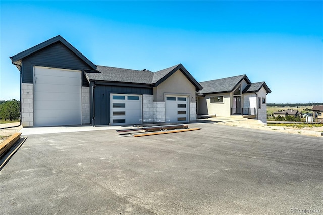 view of front of house with a garage