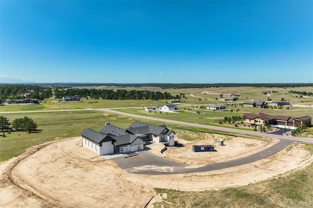 bird's eye view featuring a rural view