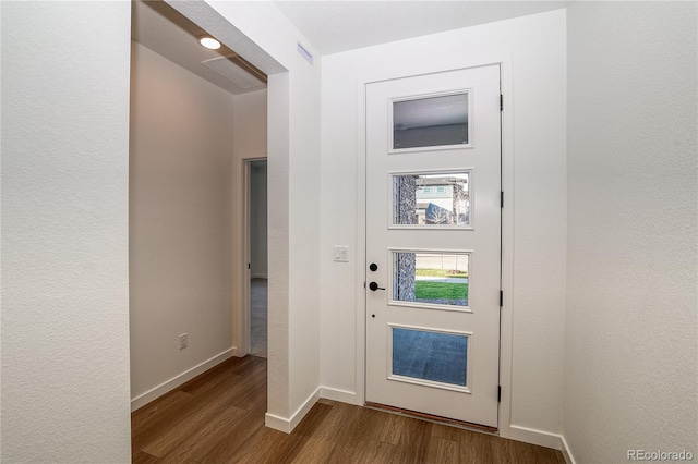 entryway featuring hardwood / wood-style flooring