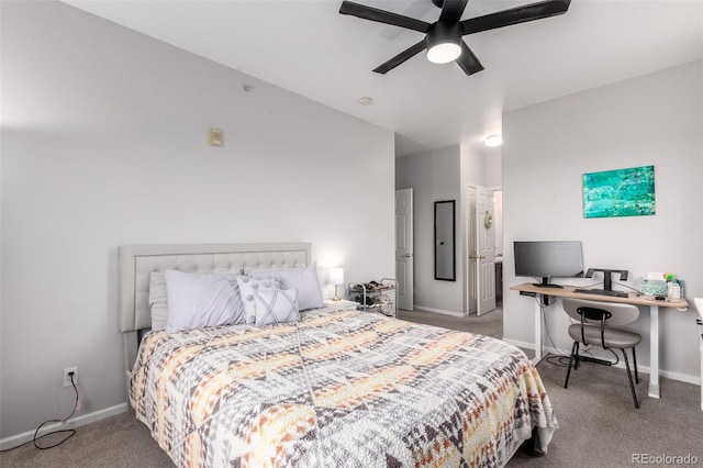 4451 S Ammons St Unit 5-307, Littleton, CO 80123 - carpeted bedroom featuring a ceiling fan and baseboards