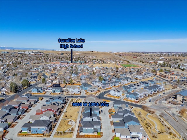 aerial view with a residential view