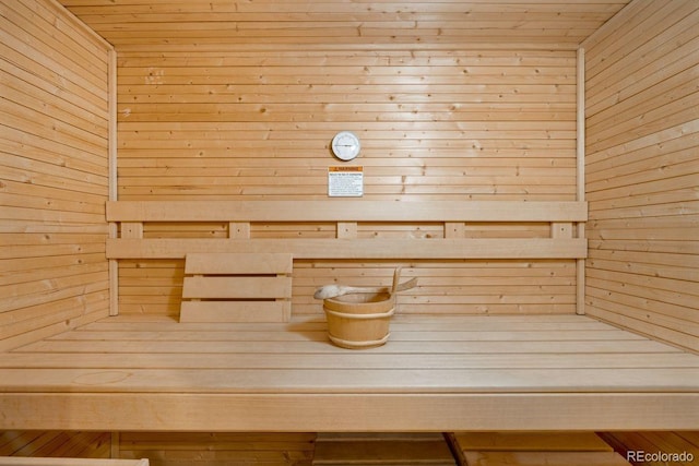 view of sauna