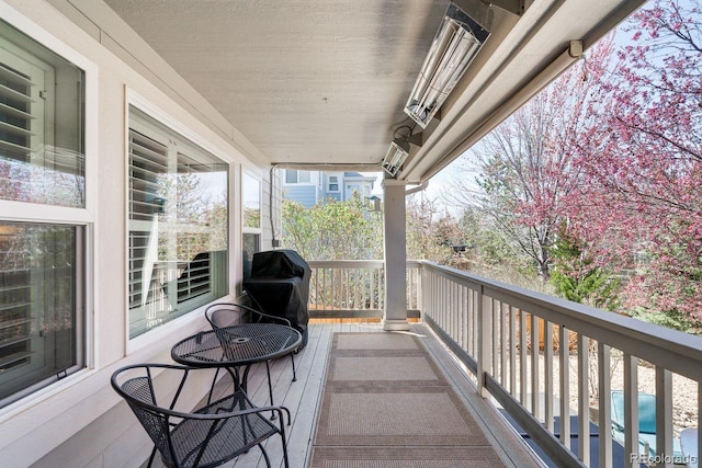 balcony featuring area for grilling