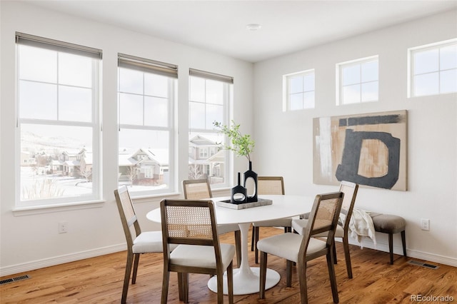 dining room with hardwood / wood-style flooring