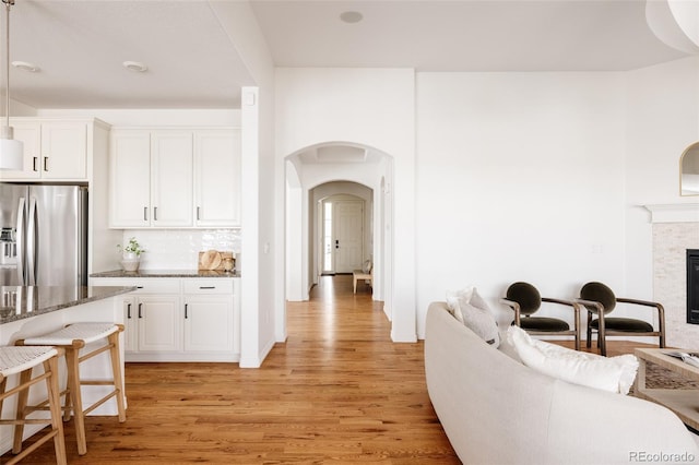 interior space featuring light hardwood / wood-style flooring