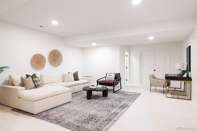 view of carpeted living room