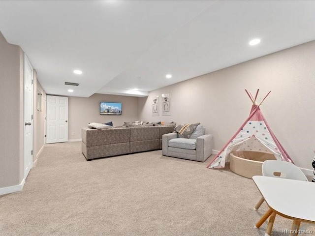 2833 Open Sky Way, Castle Rock, CO 80109 - living room with carpet, baseboards, and recessed lighting