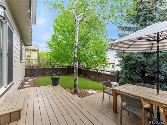 2833 Open Sky Way, Castle Rock, CO 80109 - wooden terrace with outdoor dining space