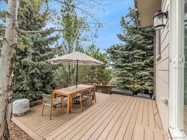 2833 Open Sky Way, Castle Rock, CO 80109 - wooden deck with outdoor dining space