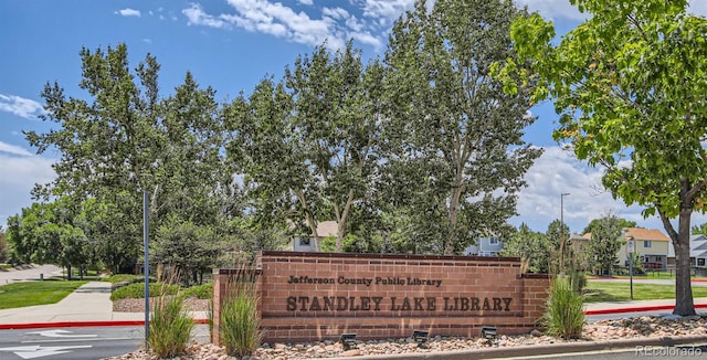 view of community sign