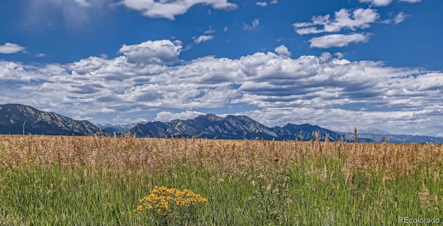 view of mountain feature featuring a rural view