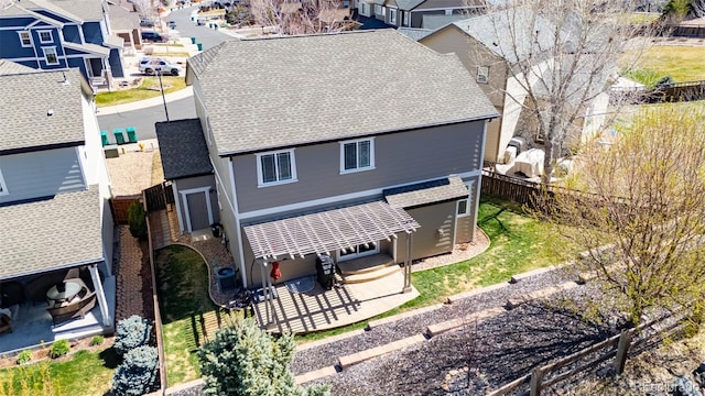 drone / aerial view with a residential view