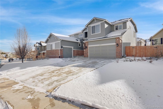 view of front of house with a garage