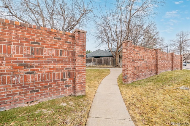 view of yard featuring fence