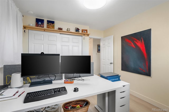491 Campo St, Denver, CO 80221 - office with baseboards and light wood finished floors