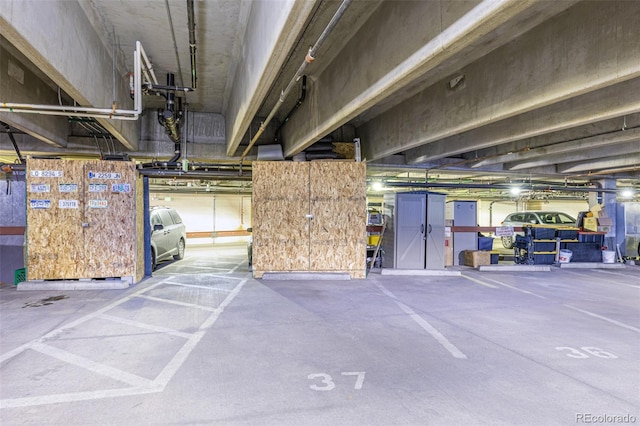 view of parking garage