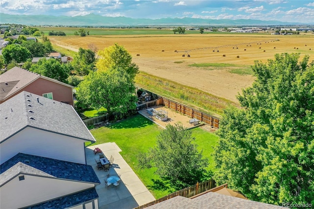 aerial view featuring a rural view