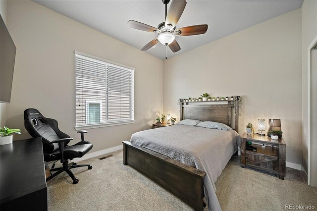17670 W 94th Dr, Arvada, CO 80007 - carpeted bedroom with a ceiling fan, baseboards, and visible vents