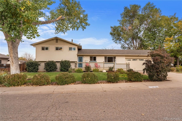 tri-level home featuring a garage