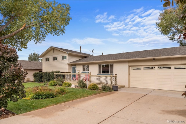 split level home featuring a garage