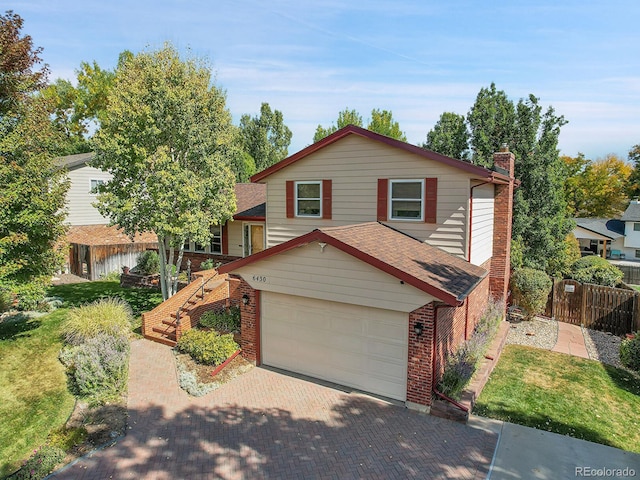 view of property featuring a garage