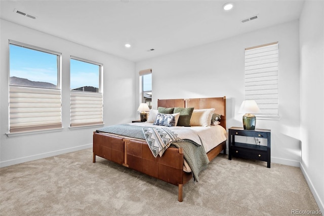 15606 W Girard Ave, Morrison, CO 80465 - bedroom featuring baseboards, carpet flooring, visible vents, and recessed lighting