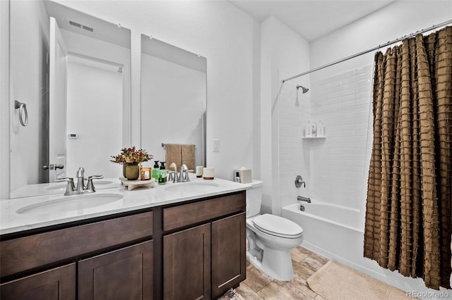 15606 W Girard Ave, Morrison, CO 80465 - full bath with toilet, a sink, shower / bath combo, and visible vents