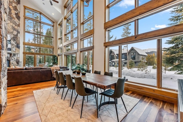 sunroom with lofted ceiling