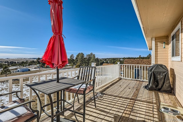 balcony featuring area for grilling