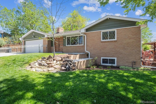 1522 Utah St, Golden, CO 80401 - view of front of home featuring brick siding, a chimney, driveway, and a garage