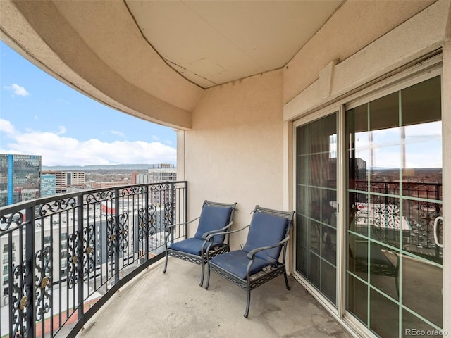 balcony with a view of city