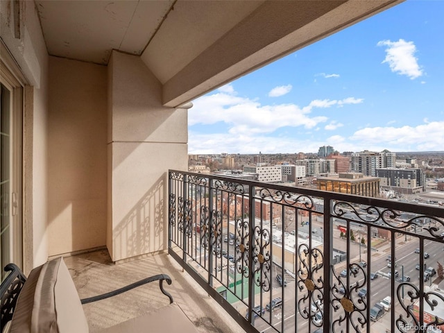 balcony featuring a view of city