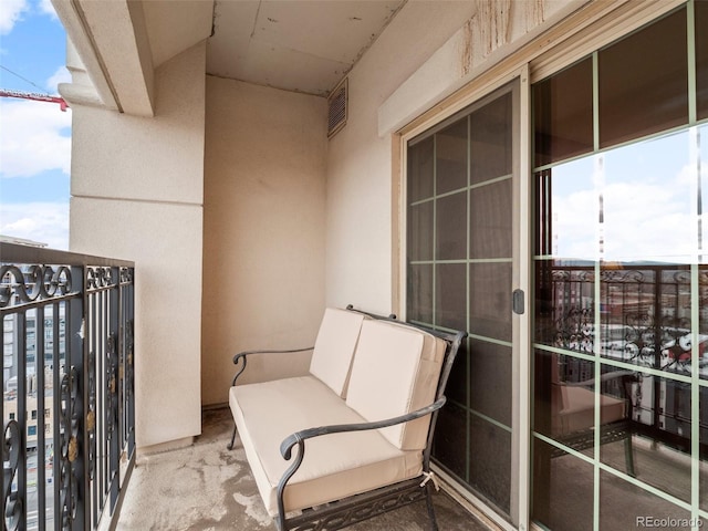 balcony featuring visible vents