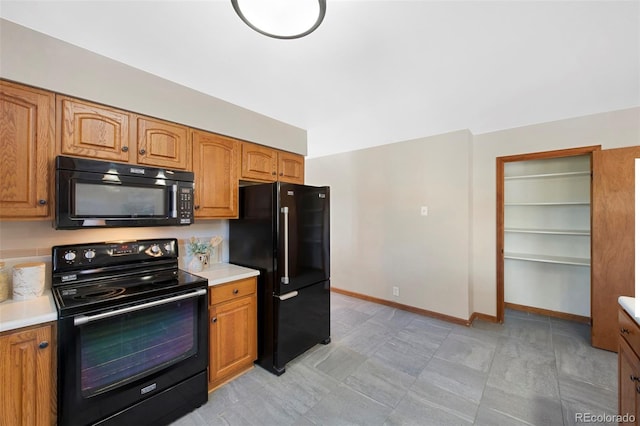 kitchen featuring black appliances