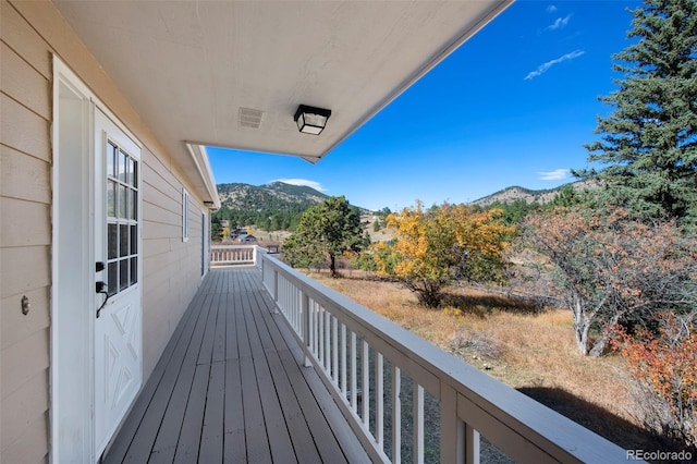 balcony with a mountain view