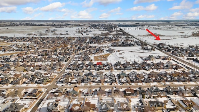 view of snowy aerial view