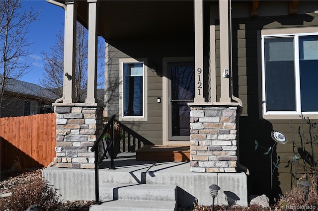 exterior space featuring covered porch