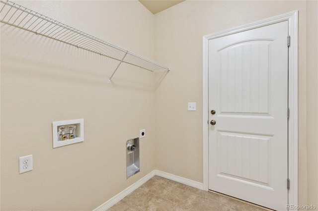 laundry area featuring washer hookup and electric dryer hookup