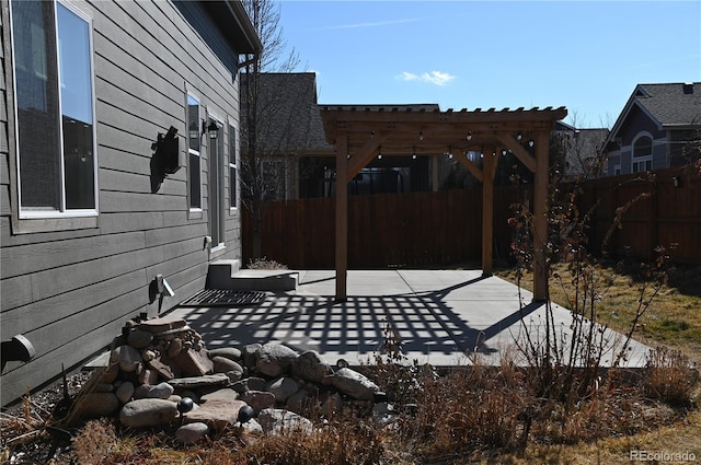 view of patio / terrace with a pergola