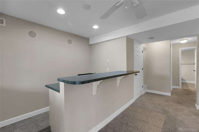 11565 Crow Hill Dr, Parker, CO 80134 - bar with ceiling fan, recessed lighting, and carpet flooring