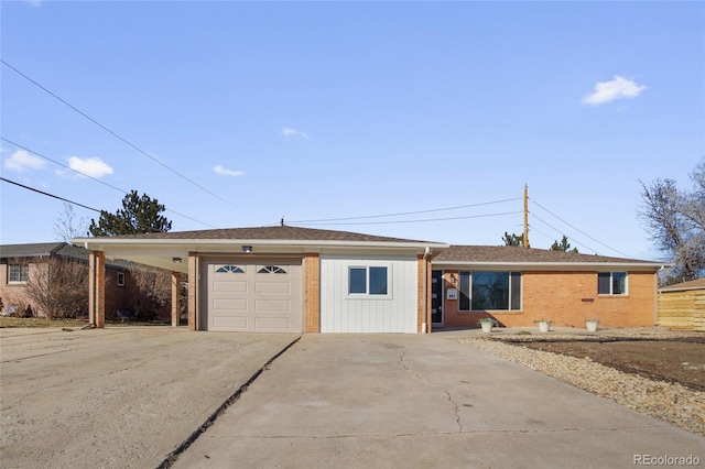 ranch-style home with a garage