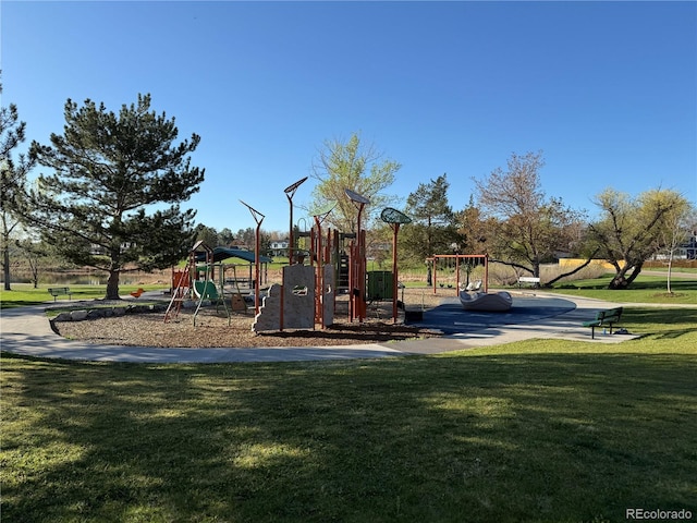 community play area featuring a yard