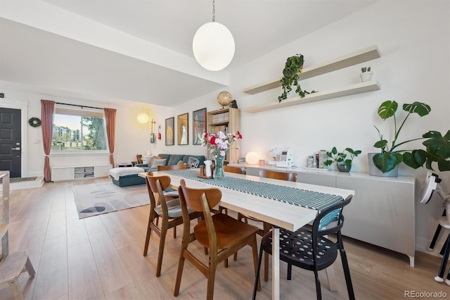 dining room featuring light wood-type flooring