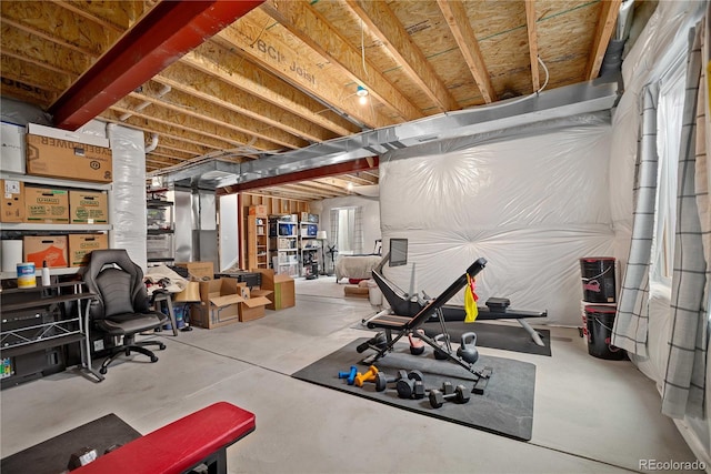 basement with plenty of natural light