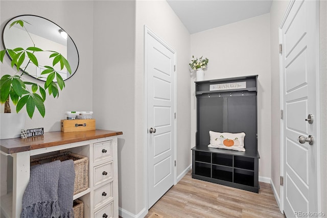 interior space with light hardwood / wood-style floors