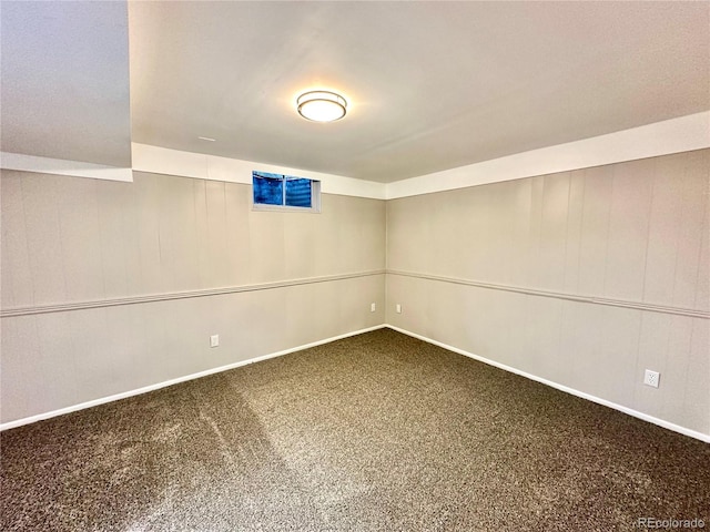 basement featuring carpet floors